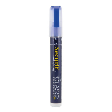 Marqueur craie waterproof (verre+ ardoise) pointe 2-6mm bleu - 430 x 154 x 135 mm - SECURIT