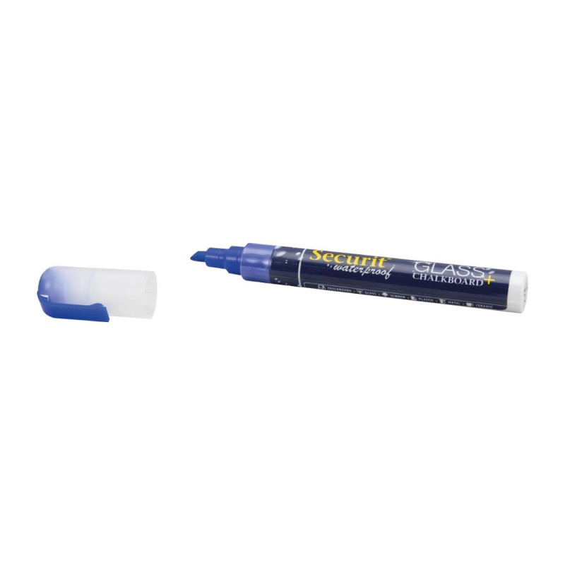 Marqueur craie waterproof (verre+ ardoise) pointe 2-6mm bleu - 430 x 154 x 135 mm - SECURIT