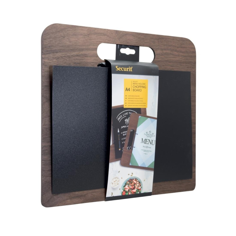 Planche porte-menu à anneaux gamme Walnut - 183 x 340 x 305 mm - SECURIT
