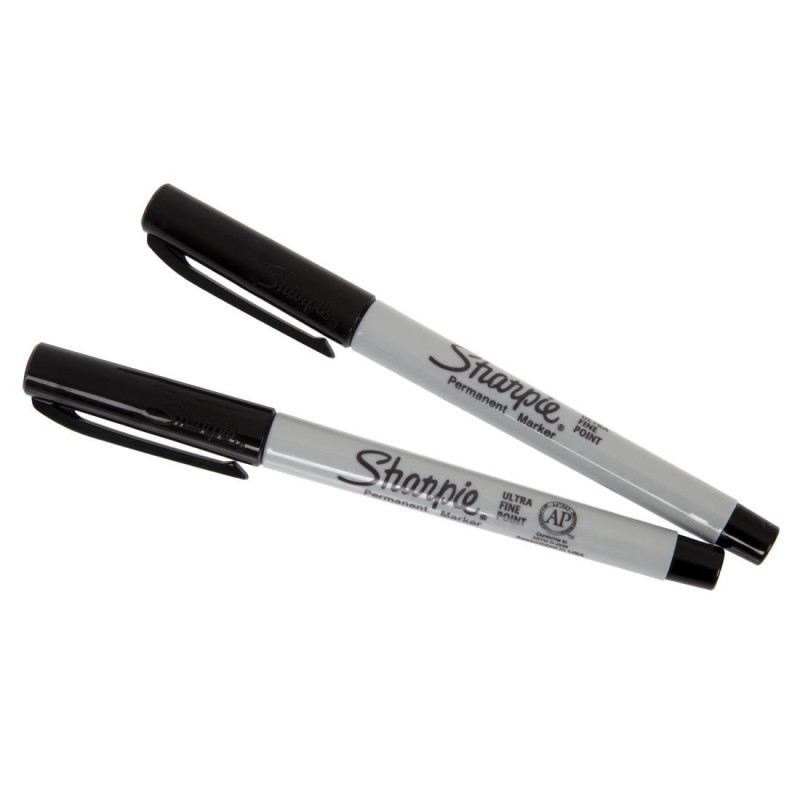 Marqueurs ultra fins permanents noirs (lot de 2) - 54 x 17 x 194 mm - SHARPIE
