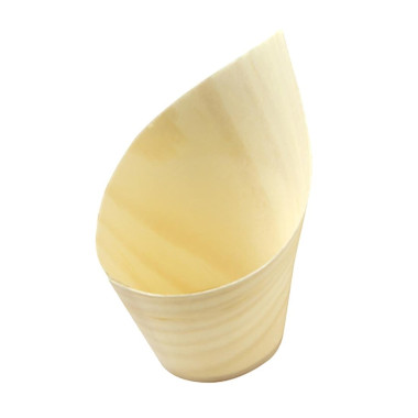 Coupelles obliques en bois FSC® 50ml (lot de 50) - SIER DISPOSABLES