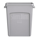 Collecteur avec évents Rubbermaid 60L gris - 279 x 558 x 635 mm - SLIM JIM