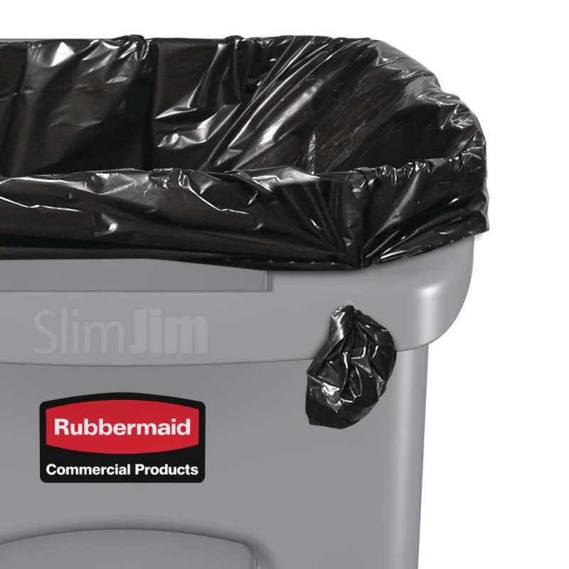 Collecteur avec évents Rubbermaid 60L gris - 279 x 558 x 635 mm - SLIM JIM