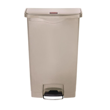 Poubelle à pédale frontale Rubbermaid beige 68L - 500 x 311 x 803 mm - SLIM JIM