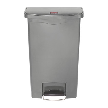 Poubelle à pédale frontale Rubbermaid grise 50L - 292 x 456 x 719 mm - SLIM JIM