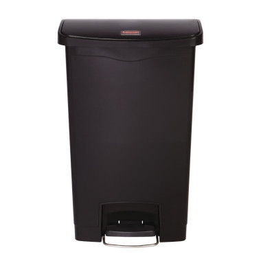 Poubelle à pédale frontale Rubbermaid noire 50L - 457 x 292 x 719 mm - SLIM JIM
