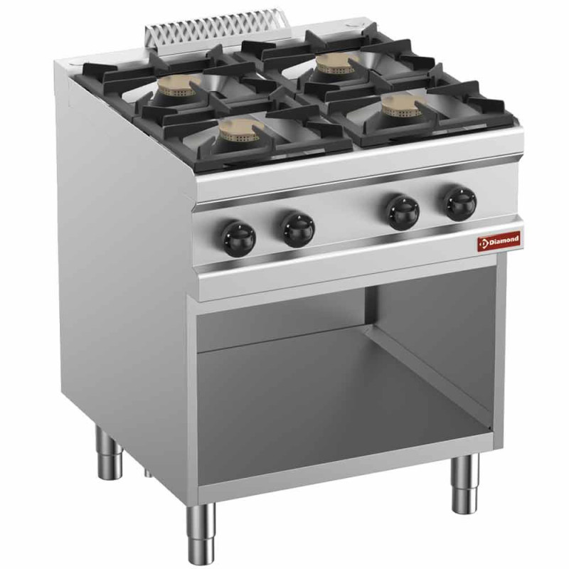 Fourneau gaz 4 feux - armoire ouverte GN2/1 - Diamond  au meilleur prix sur Restock CHR