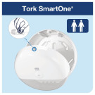 Distributeur de papier toilette Smart One Mini blanc - 219 x 156 x 219 mm - TORK