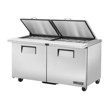 Comptoir de préparation 2 portes 24 bacs GN 1/6 TSSU-60-24M-B-ST-HC FLID - 1534 x 867 x 961 mm - TRUE