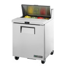 Table de préparation 8 bacs GN 1/6 1 porte TSSU-27-08-HC - 702 x 766 x 1093 mm - TRUE