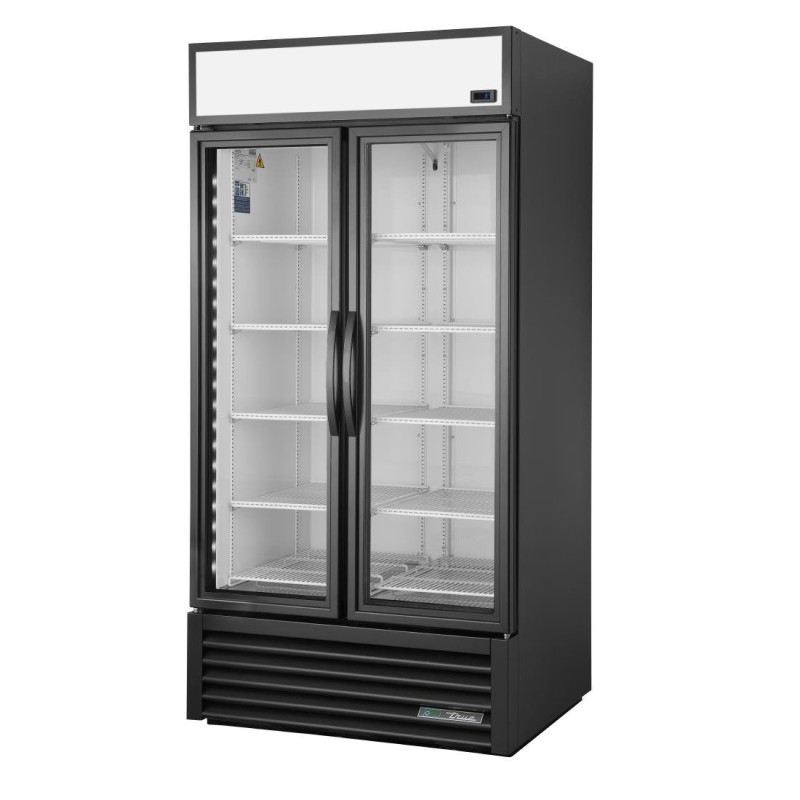 Vitrine positive libre service 2 portes 991L noire GDM-35-HC~TSL01 - 1004 x 759 x 1998 mm - TRUE