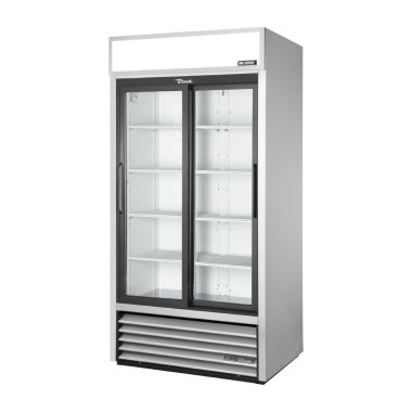 Vitrine positive libre service 2 portes coulissantes GDM-33-HC-LD ALU - 1004 x 753 x 1998 mm - TRUE