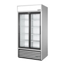 Vitrine positive libre service 2 portes coulissantes GDM-33-HC-LD ALU - 1004 x 753 x 1998 mm - TRUE