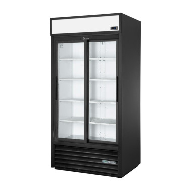 Vitrine positive libre service 2 portes coulissantes GDM-33-HC-LD BLK - 1004 x 753 x 1998 mm - TRUE