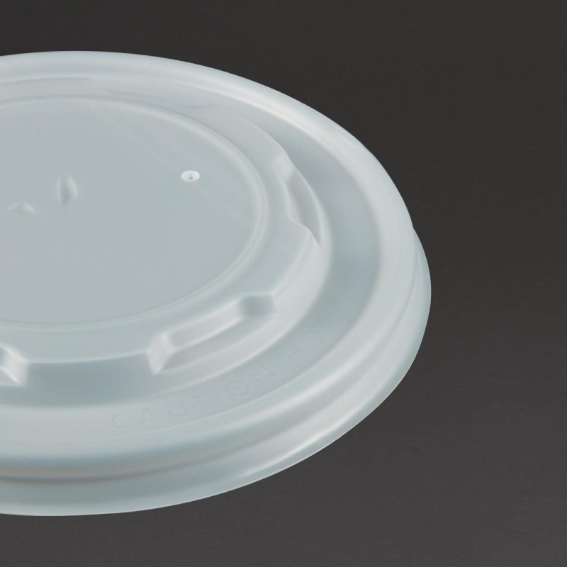 Couvercles CPLA pour bols à soupe compostables (Lot de 500) - VEGWARE