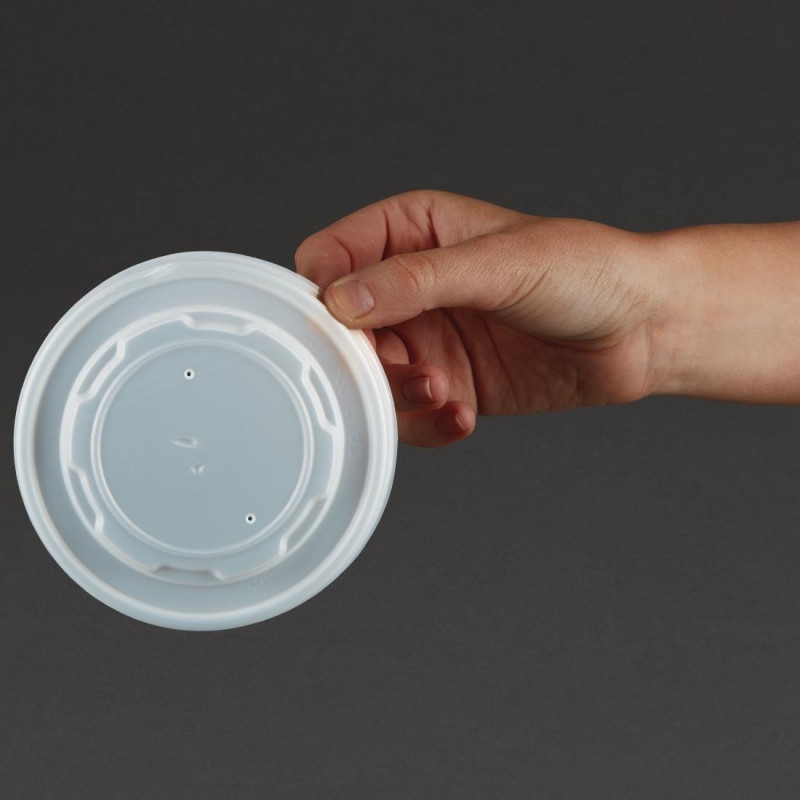 Couvercles CPLA pour bols à soupe compostables (Lot de 500) - VEGWARE