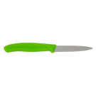 Couteau d'office lame dentée bout pointu vert 80mm - VICTORINOX