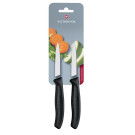 Couteaux d¿office pointus 8cm noirs (lot de 2) - VICTORINOX