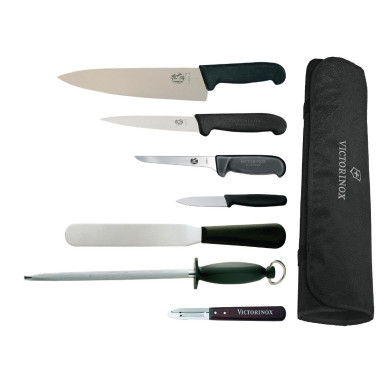 Ensemble de couteaux Hygiplas et Vogue avec couteau chef 21,5cm et étui - VICTORINOX