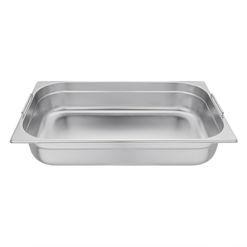 Bac GN 1/1 en inox avec poignées 100mm - 530 x 100 x 325 mm - VOGUE