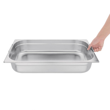 Bac GN 1/1 en inox avec poignées 100mm - 530 x 100 x 325 mm - VOGUE