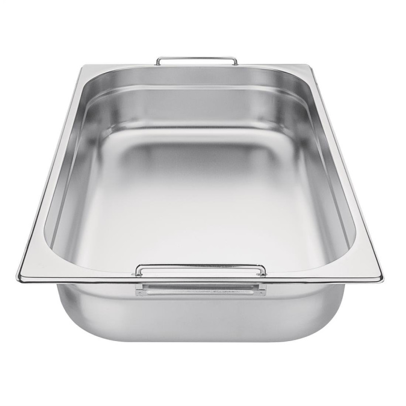 Bac GN 1/1 en inox avec poignées 100mm - 530 x 100 x 325 mm - VOGUE