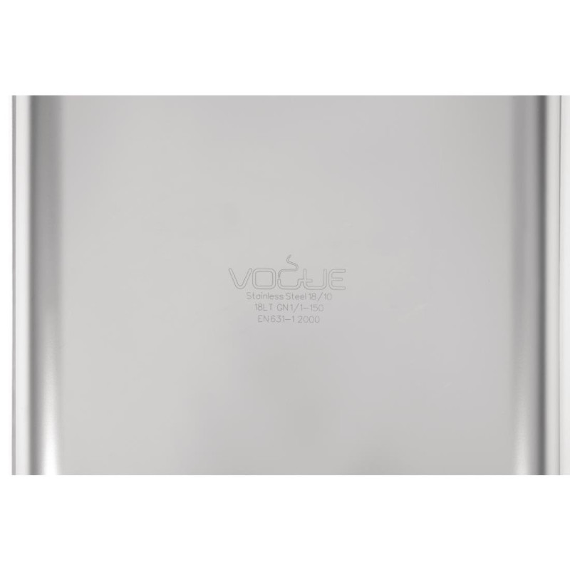 Bac inox 18/10 GN 1/1 professionnel 150mm - 325 x 150 x 530 mm - VOGUE