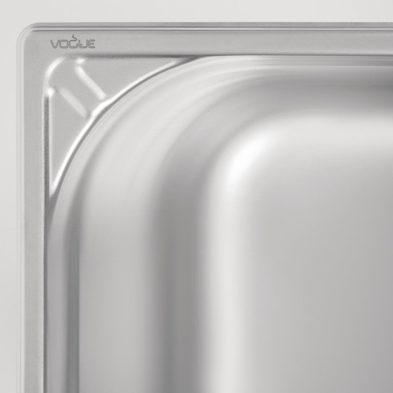 Bac inox 18/10 GN 1/2 professionnel 200mm - 265 x 200 x 325 mm - VOGUE
