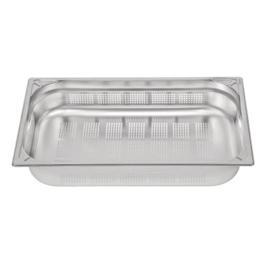 Bac inox 18/10 perforé GN 1/1 professionnel 100mm - 325 x 100 x 530 mm - VOGUE