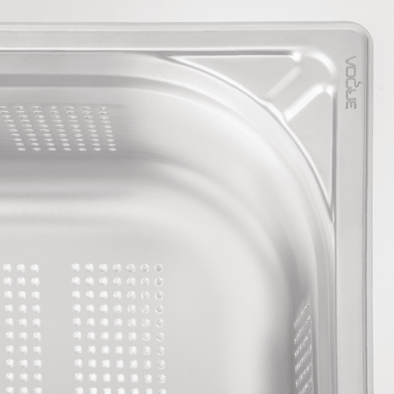 Bac inox 18/10 perforé GN 1/1 professionnel 150mm - 325 x 150 x 530 mm - VOGUE