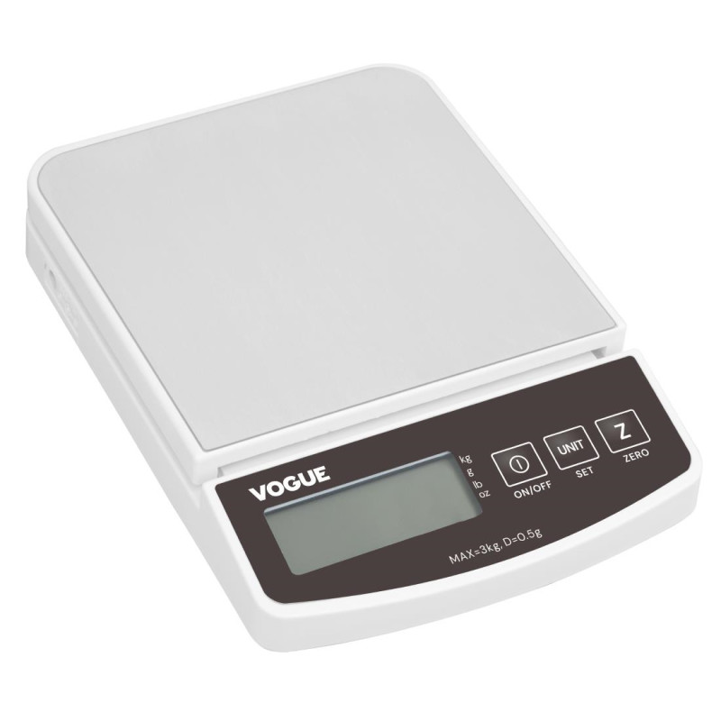 Balance électronique 3kg graduations 0,5g - 242 x 174 x 66 mm - VOGUE
