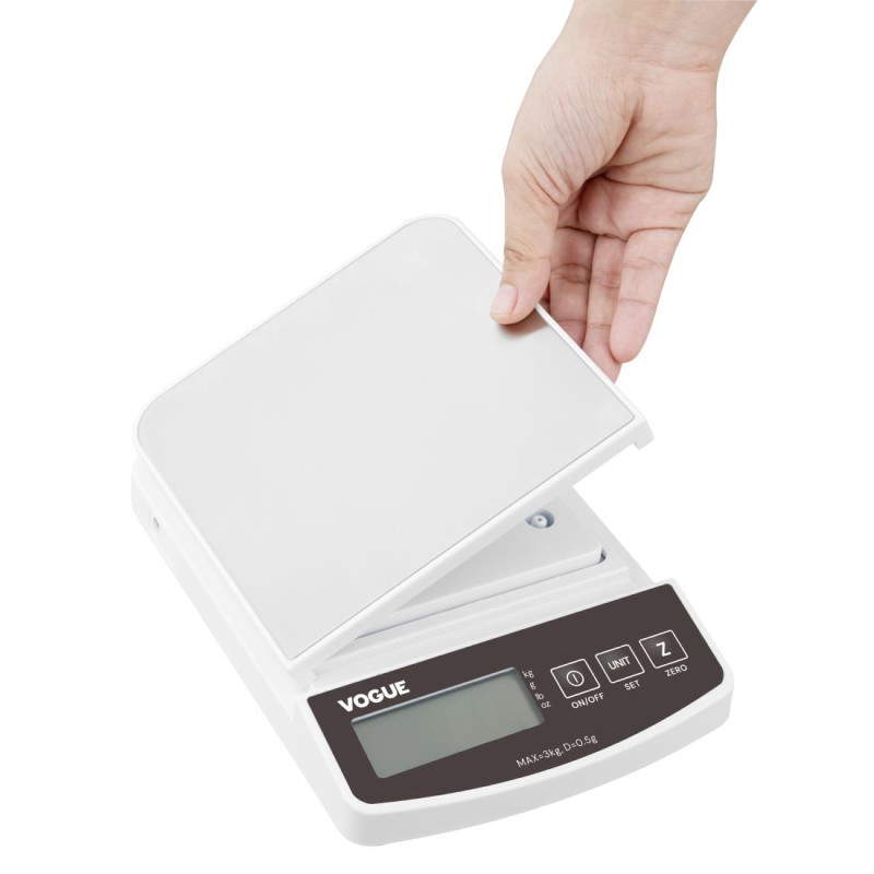 Balance électronique 3kg graduations 0,5g - 242 x 174 x 66 mm - VOGUE