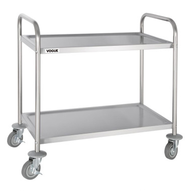 Chariot de débarrassage en acier inoxydable 2 niveaux - 850 x 457 x 813 mm - VOGUE