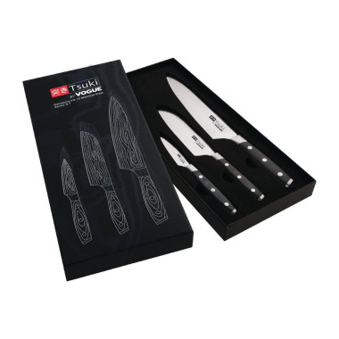 Coffret cadeau 3 couteaux Tsuki Series 7 - 163 x 35 x 465 mm - VOGUE