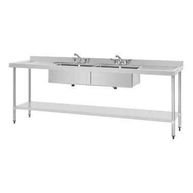 Evier en acier inoxydable - 2400 x 600 x 900 mm - VOGUE