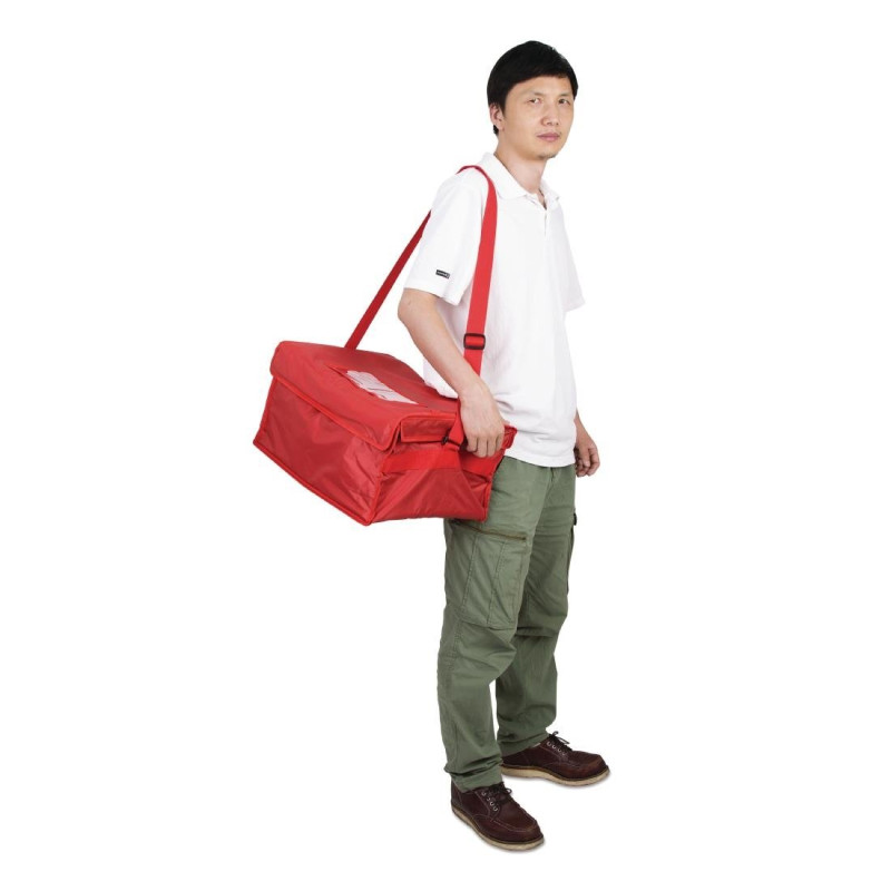 Grand sac de livraison pizza isotherme en nylon - 350 x 250 x 420 mm - VOGUE