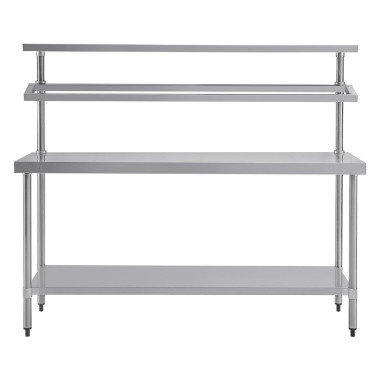 Grande table de préparation inox avec support bacs GN - 1800 x 600 x 1500 mm - VOGUE
