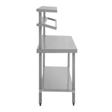 Grande table de préparation inox avec support bacs GN - 1800 x 600 x 1500 mm - VOGUE