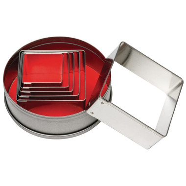 Lot de 6 emporte-pièces carrés - 36 x 36 x 70 mm - VOGUE