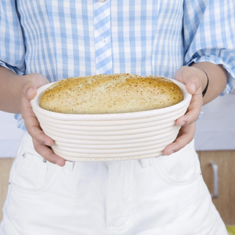 Panier de fermentation ovale en rotin - 210 x 150 x 80 mm - VOGUE