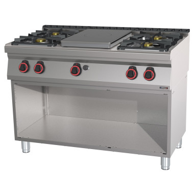 Fourneau gaz professionnel - 4 feux  Plaque coup de feu - 120cm - Casselin  au meilleur prix sur Restock CHR