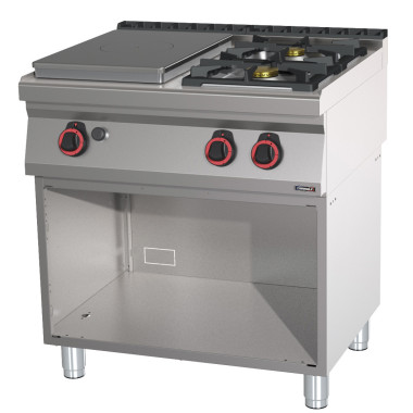 Fourneau gaz professionnel - 2 feux  Plaque coup de feu - 80cm - Casselin  au meilleur prix sur Restock CHR