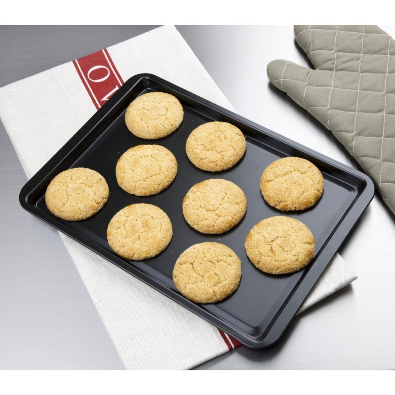 Plaque à pâtisserie antiadhésive en acier carbone - 370 x 257 x 16 mm - VOGUE