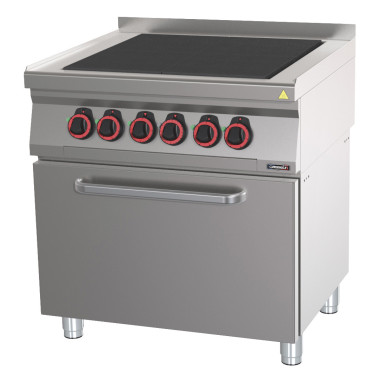 Fourneau électrique professionnel - 4 plaques coup de feu - Four ventilé GN 1/1 - 80cm - Casselin  au meilleur prix sur Restock 