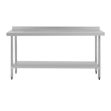 Table de préparation avec rebord en acier inoxydable - 1800 x 600 x 960 mm - VOGUE