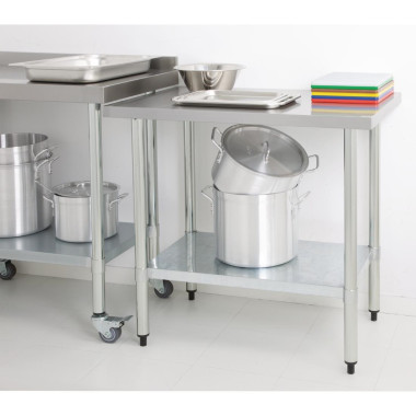 Table de préparation sans rebord en acier inoxydable - VOGUE