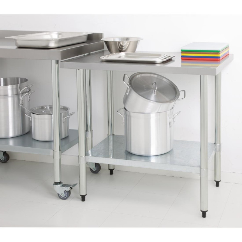 Table de préparation sans rebord en acier inoxydable - VOGUE