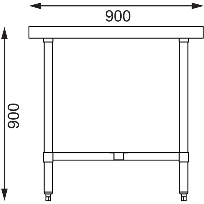 Table inox centrale 1800mm - 1800 x 900 x 900 mm - VOGUE
