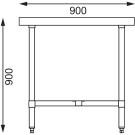 Table inox centrale 1800mm - 1800 x 900 x 900 mm - VOGUE