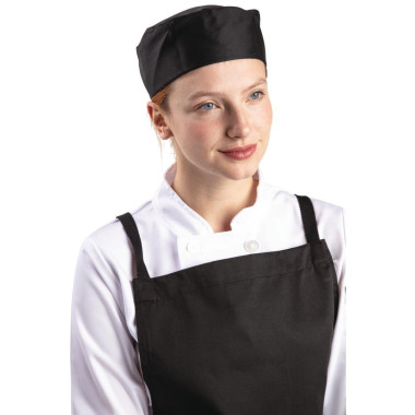 Calot de cuisine en polycoton Whites noir L - WHITES CHEFS CLOTHING